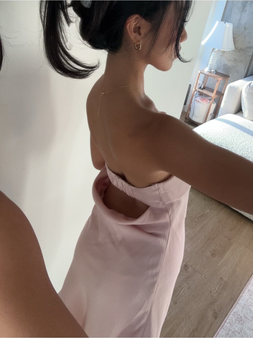 Strapless Pink Mini Dress - Elegant Slip Style Princess Polly - Picture 3 of 3